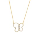  Round Diamond Butterfly Design Pendant For Women