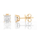 Single Princess Cut Diamond Stud Earrings