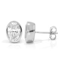 Oval Diamond Pointer Stud Earrings