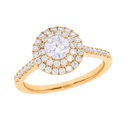  Round Diamond Double Halo Engagement Ring For Women