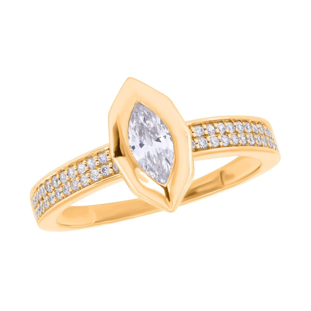  Round And Marquise Diamond Engagement Ring For Women