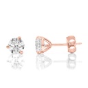 Round Diamond Prong Set Stud Earrings