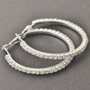 Round Cut Diamond Hoop Earrings For Women