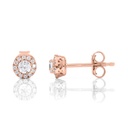 Round Diamond Micro Prong Set Stud Earrings 