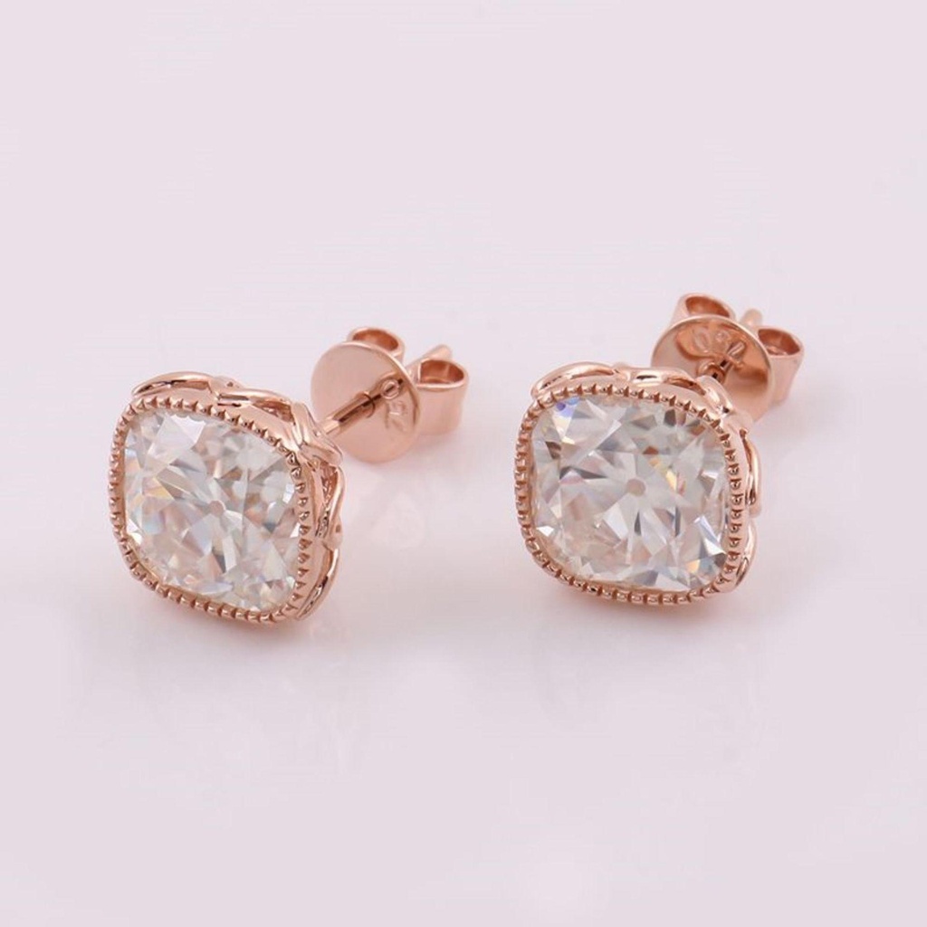 Cushion Cut Diamond Stud Earring For Women