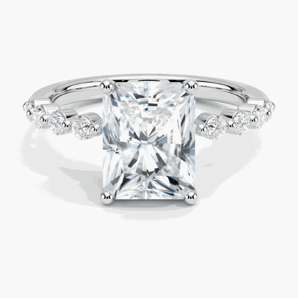  Radiant Cut Prong Set Engagement Ring For Women