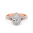 Pear Cut Split Shank Moissanite Engagement Ring 