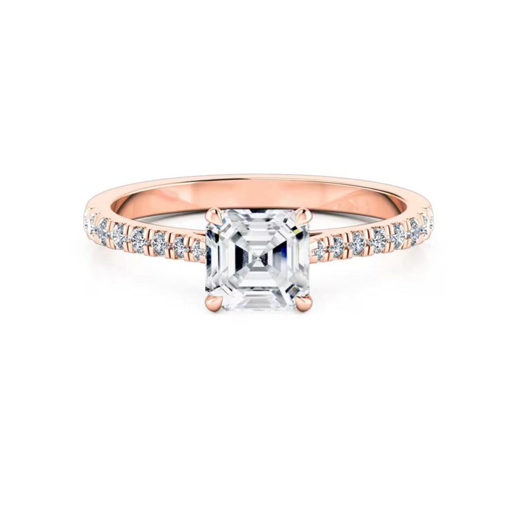 1.50 Carat Asscher Cut Moissanite Engagement Ring