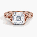  Asscher Cut Twisted Engagement Ring For Women
