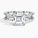  Asscher Cut Diamond Double Band For Women