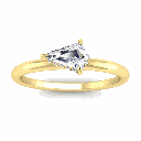 1.30 Carat Kite Cut Hidden Halo Moissanite Ring in Yellow Gold