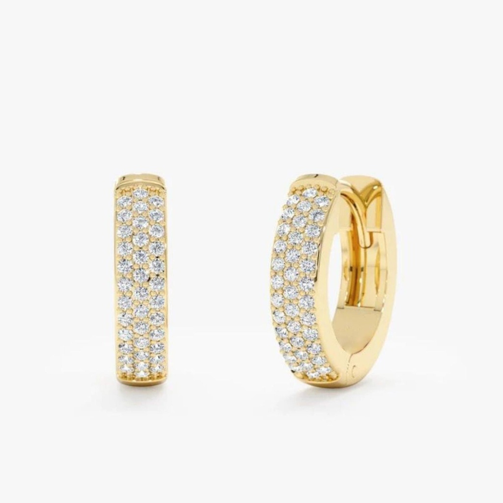 Round Cut Moissanite Hoop Earrings 