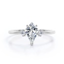 Kite & Round Shape Moissanite Three Stone Ring 