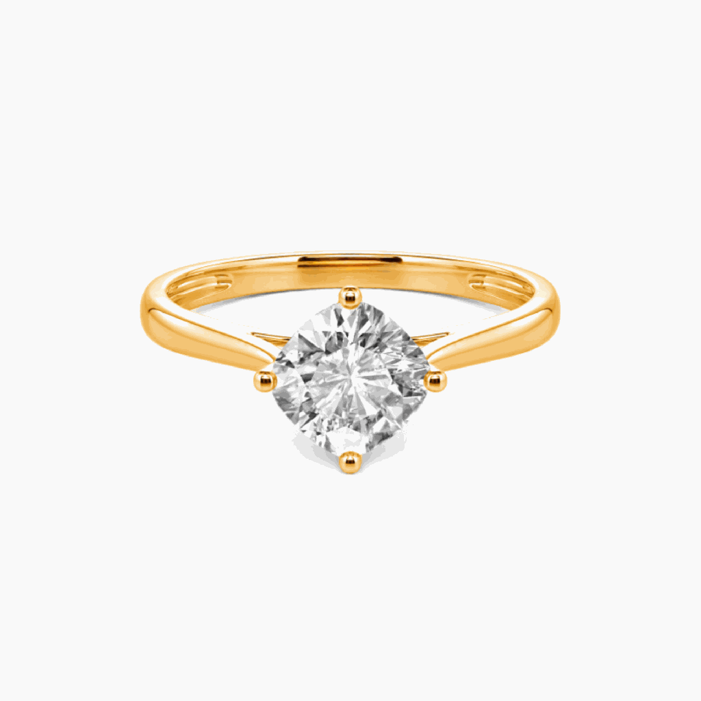  Cushion Cut Solitaire Engagement Ring For Women