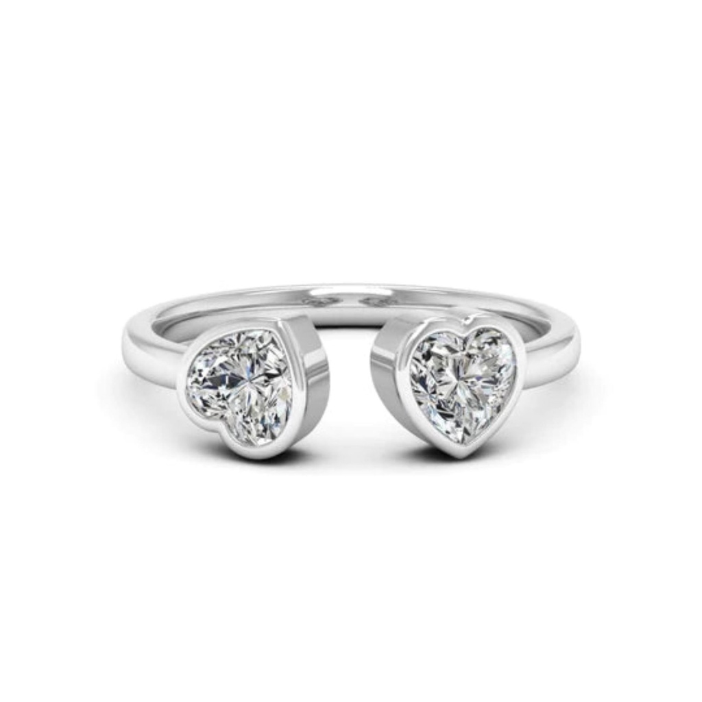  Heart Shaped Toi Et Moi Engagement Ring For Women