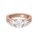  Round Cut Moissanite Art Deco Ring 