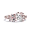  Pear And Round Shape Moissanite Cluster Ring 