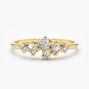  1 Carat Round Cut Moissanite Cluster Ring 
