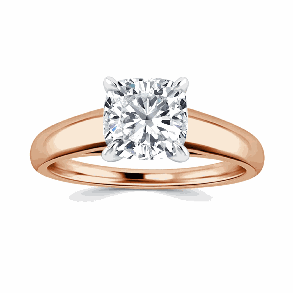  Cushion Cut Diamond Solitaire Engagement Ring For Women