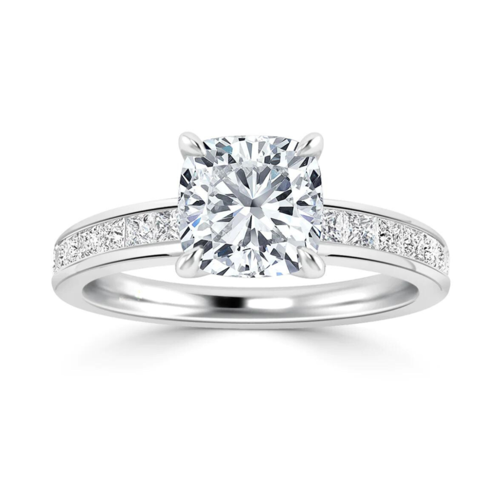  Cushion Cut Diamond Engagement Ring For Women