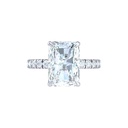 Radiant Cut Moissanite Hidden Halo Ring