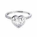  Heart Shape Bezel Set Engagement Ring For Women