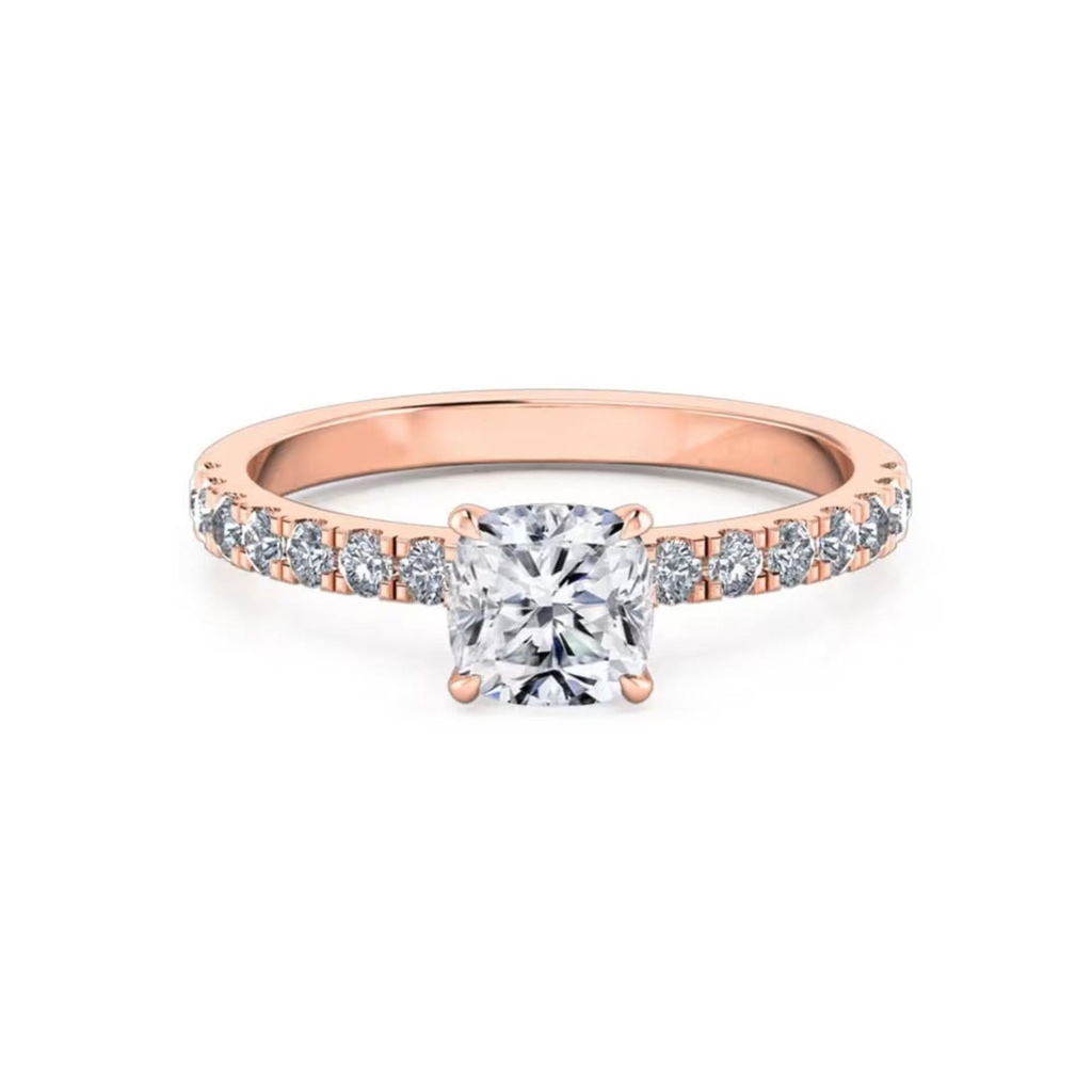  Cushion Shape Diamond Engagement Ring For Women