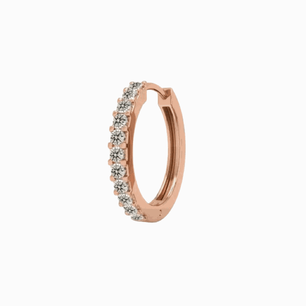  Round Shape Diamond Hoop Earrings For Women