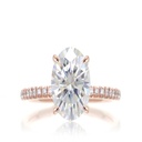  Oval Shaped Hidden Halo Engagement Ring For Women