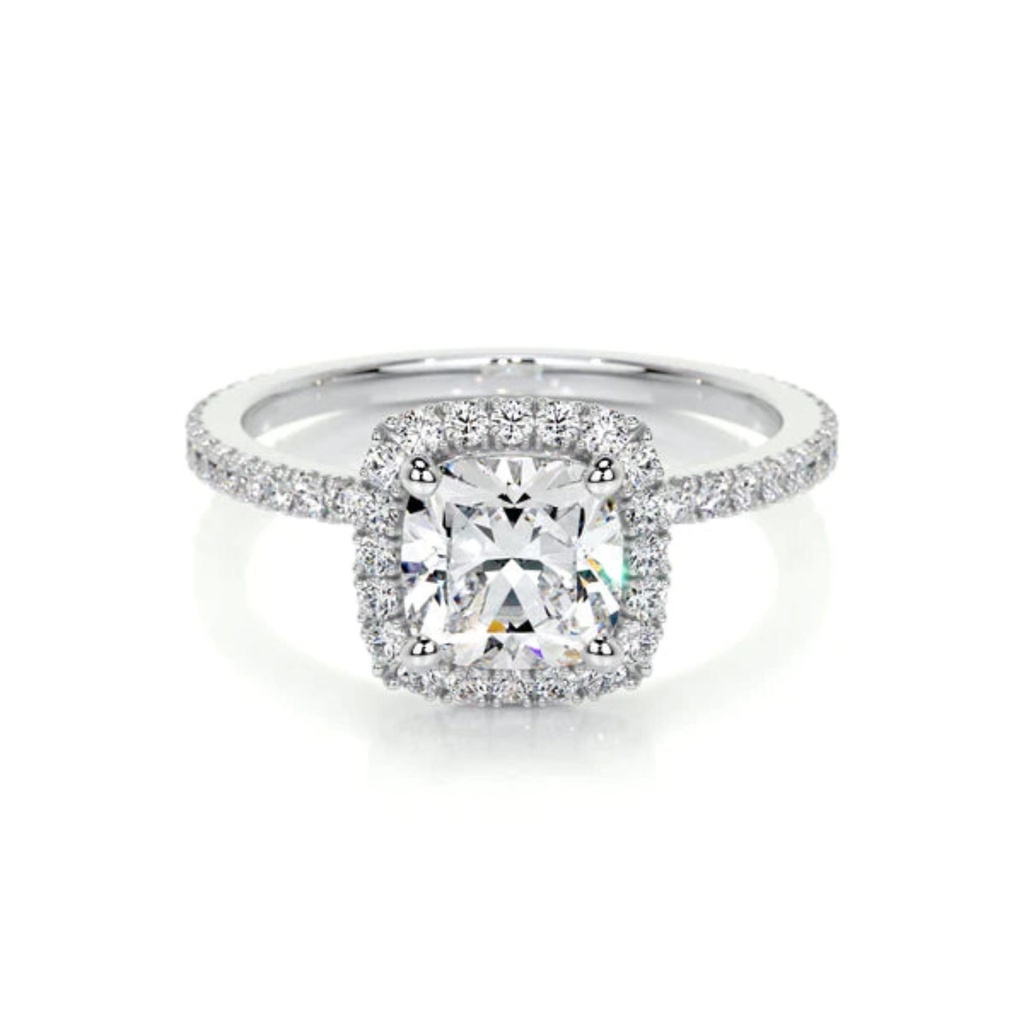  Cushion Cut Halo Diamond Engagement Ring For Women