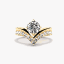  Round Cut Curved Bridal Set Ring For Women