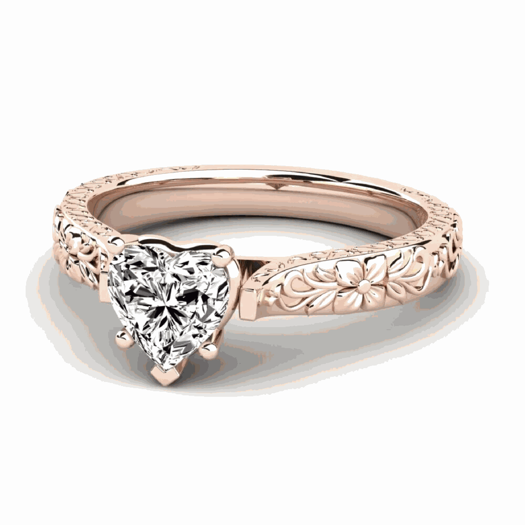 Heart Shape Vintage Engagement Ring For Women