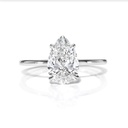  Pear Shaped Hidden Halo Engagement Ring For Women
