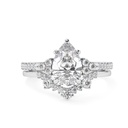 Pear Cut Moissanite Engagement Ring Set Unique Rose Gold Engagement Ring Vintage Curved Diamond Wedding Bridal Anniversary Gift For Women