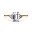 Emerald Cut Cluster Engagement Ring For Women