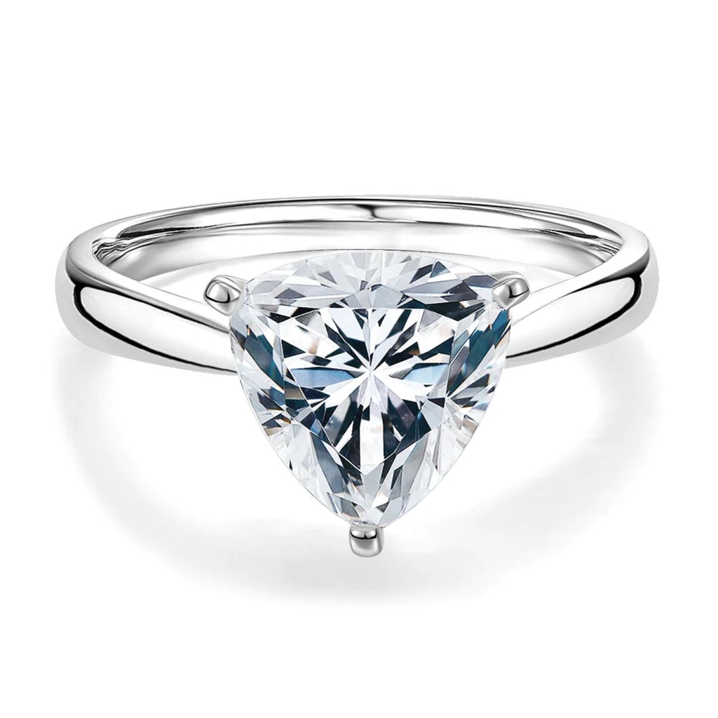 1 Ct Trillion Cut Prong Set Solitaire Lab Diamond Engagement Ring in White Gold