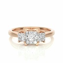  Princess Cut Prong Set 3 Stone Diamond Engagement Ring For Women