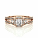 Cushion Cut Split Shank Diamond Engagement Ring For Women