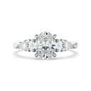 Oval And Pear Cut Three Stone Lab Diamond Engagement Ring