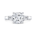 Cushion & Baguette Cut 5 Stone Lab Diamond Engagement Ring In White Gold