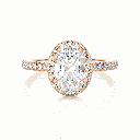  Oval Cut Prong Set Halo Lab Diamond Engagement Ring For Women