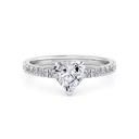 Heart Shaped Prong Set Solitaire Lab Diamond Engagement Ring 