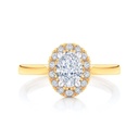  Oval Cut 4 Prong Set Lab Dimaond Halo Engagement Ring 