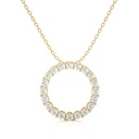 Round Diamond Eternity Circle Diamond Pendant For Women
