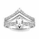  Oval Cut Lab Diamond Bridal Ring Set In White Gold