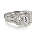 Princess Cut Double Halo | Split shank wedding ring | Princess Cut Moissanite Double Halo Ring | 14K Gold Ring | Engagement Ring