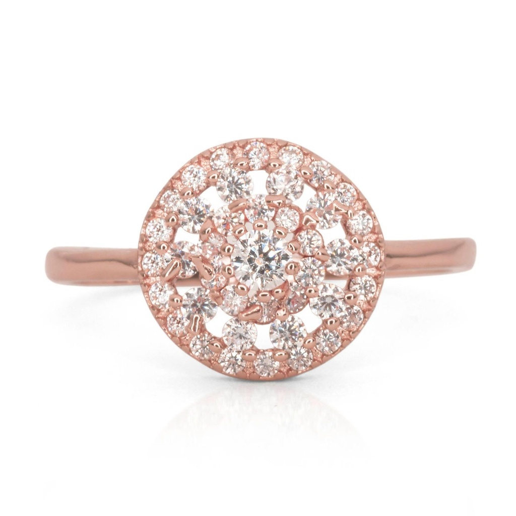Round Delicate Rose Gold Ring with Circular Design -  925 Sterling Silver Thin Delicate Minimal, Dainty Timeless Elegant Stacking Ring Trove