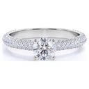 Round Cut Fire Moissanite Engagement Ring - Classic Engagement Ring - Cluster Ring - 18k White Gold Over Silver