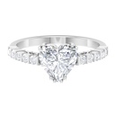 Heart Shape Moissanite Solitaire Engagement Ring, Moissanite 8 MM Heart Shape Ring for Women, 925 Sterling Silver