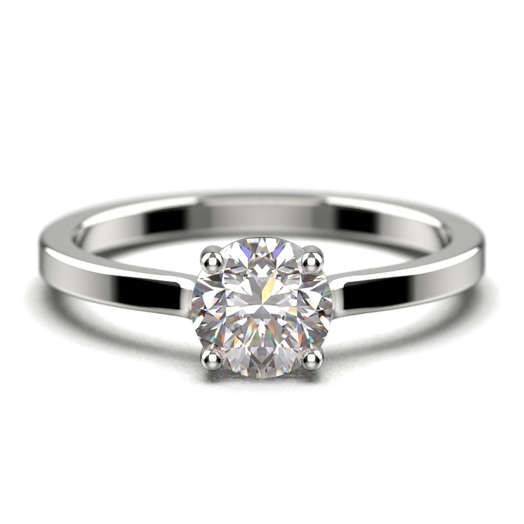 Round Cut Diamond Moissanite Solitaire Engagement Ring, Wedding Ring in 10k Solid White Gold, Gift For Her,Promise Ring, Anniversary Ring
